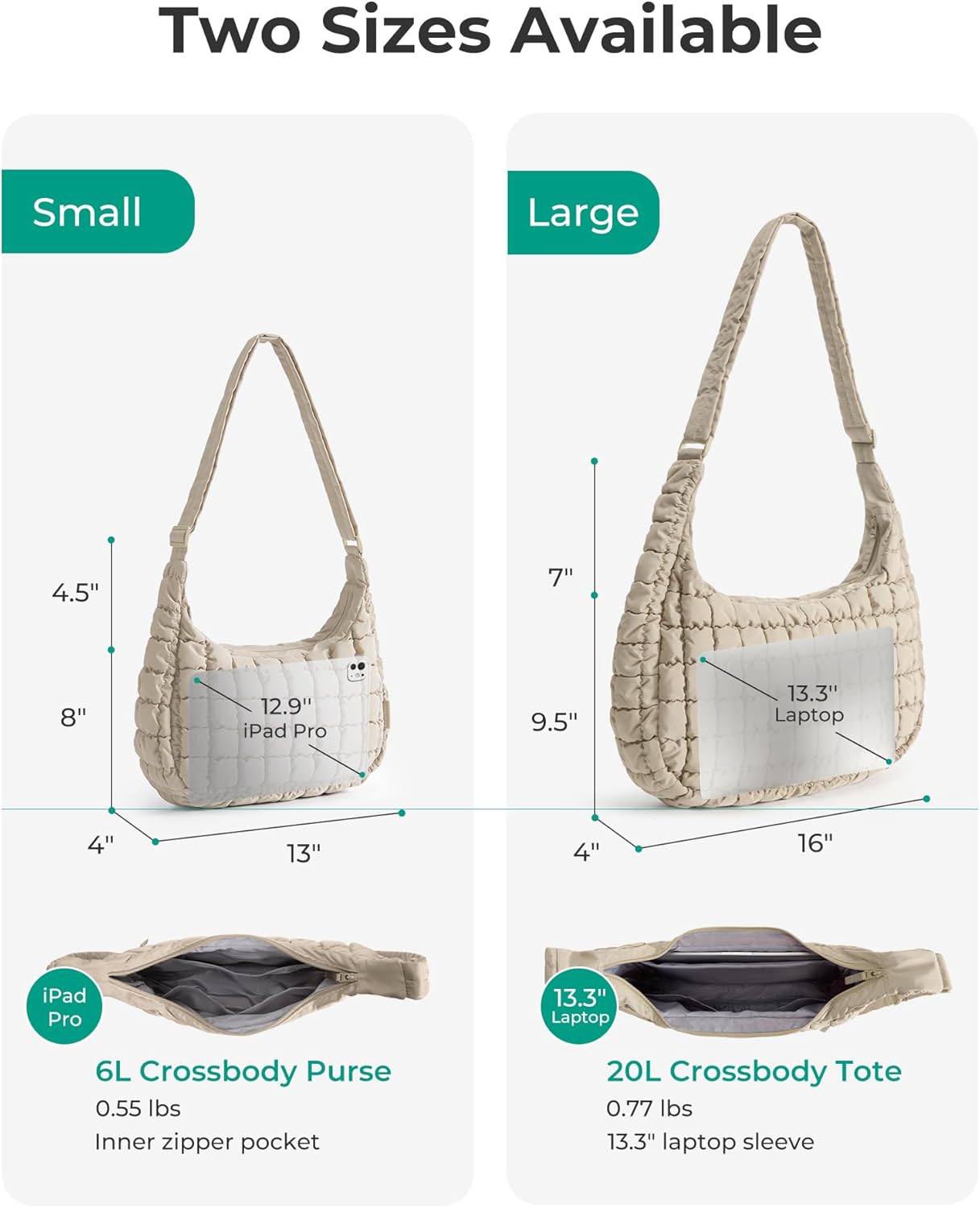 BAGSMART Crossbody Hobo Bag for Women with Adjustable Strap, Quilted Puffy Purses for Women Fluffy Compact Shoulder Handbag - Image 5