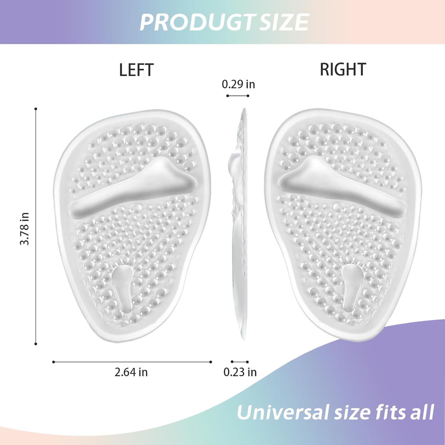 Professional Metatarsal Pads Women, 6 Pcs Ball of Foot Cushions for Women, High Heel Comfort Pads with Discreet Cushions & No-Slip Heel Grips Liners, Foot Pain Relief & All-Day Comfort, Clear - Image 6