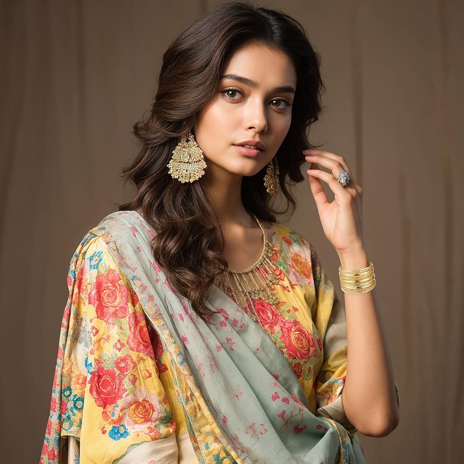 Yolev 12pcs Good Bangles for Women, Boho Stackable Bangle Bracelets, Multi Layer Stackable Gold Stack Bracelets for Women Boho Jewelry Gift Mixed Metal Textured - Image 7