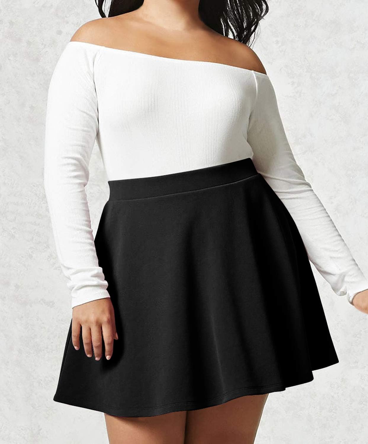 Made By Johnny Women's Basic Versatile Stretchy Flared Casual Mini Skater Skirt XS-3XL Plus Size - Image 4