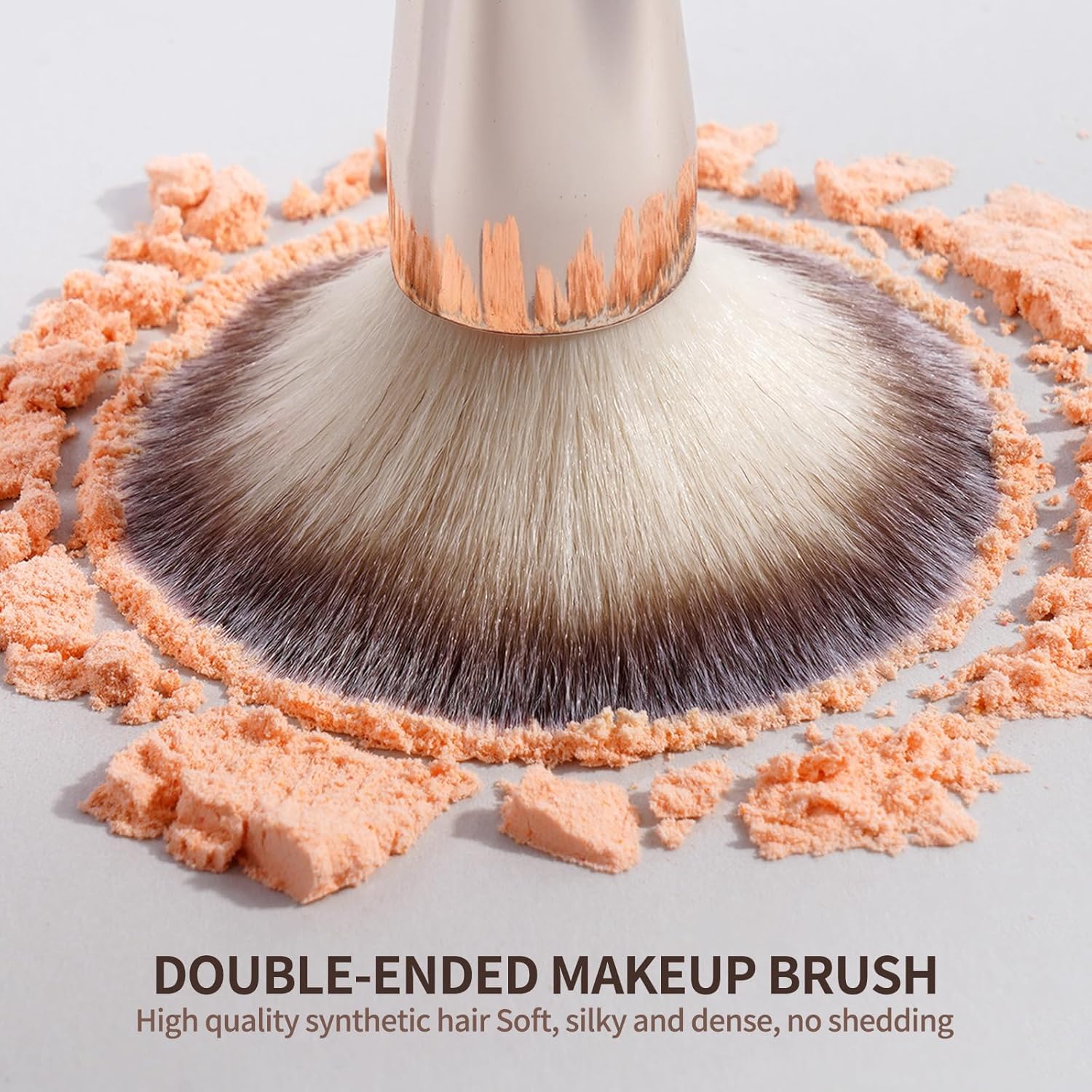 MAANGE Foundation Makeup Brushes, 2Pcs Double Ended Makeup Brush for Blending Liquid Powder Concealer Cream Blush Buffe (Gold) - Image 7
