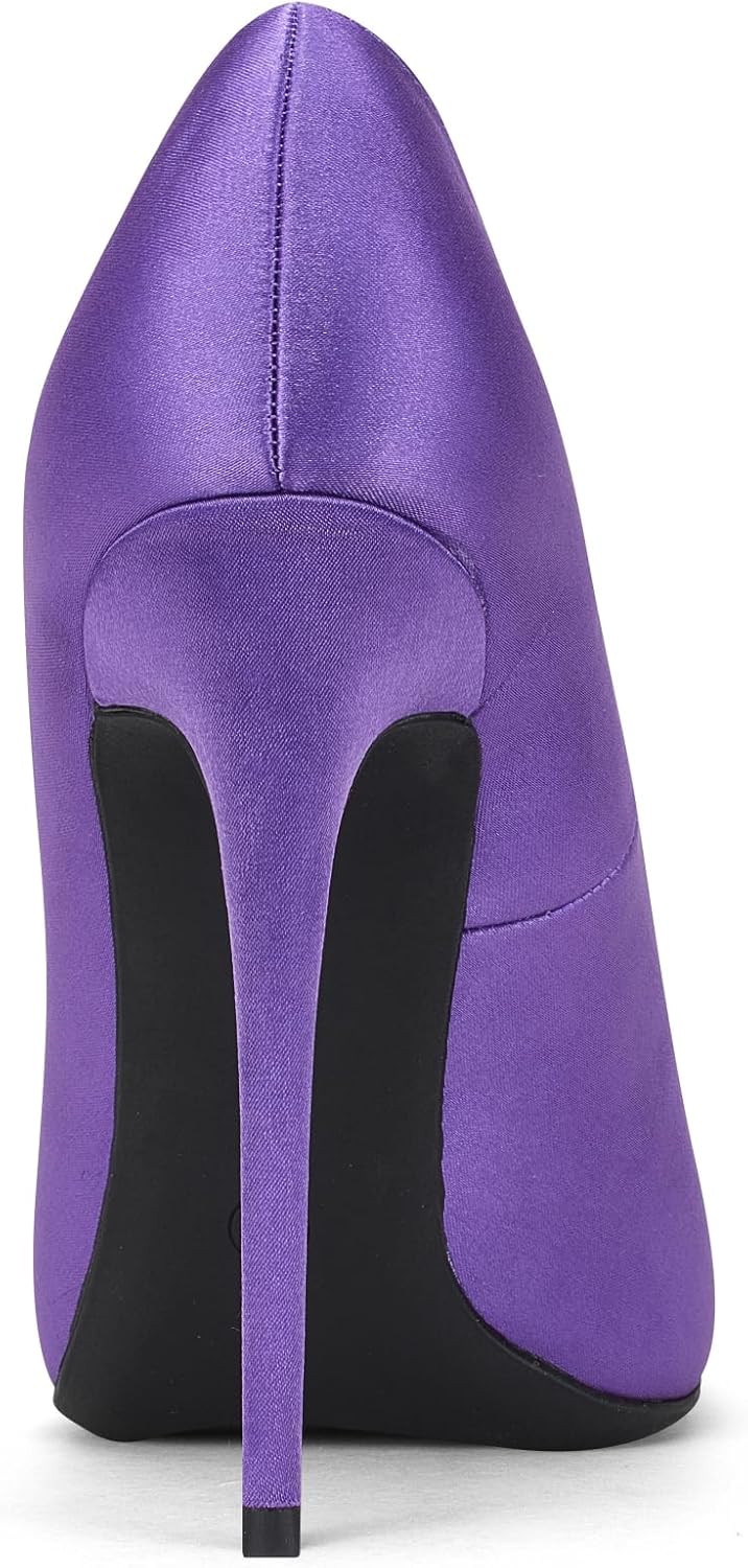 Elisabet Tang High Heels Womens Pointed Toe Heels Satin Pumps Stiletto Bridal Party Dress Evening Wedding Shoes for Woman - Image 6