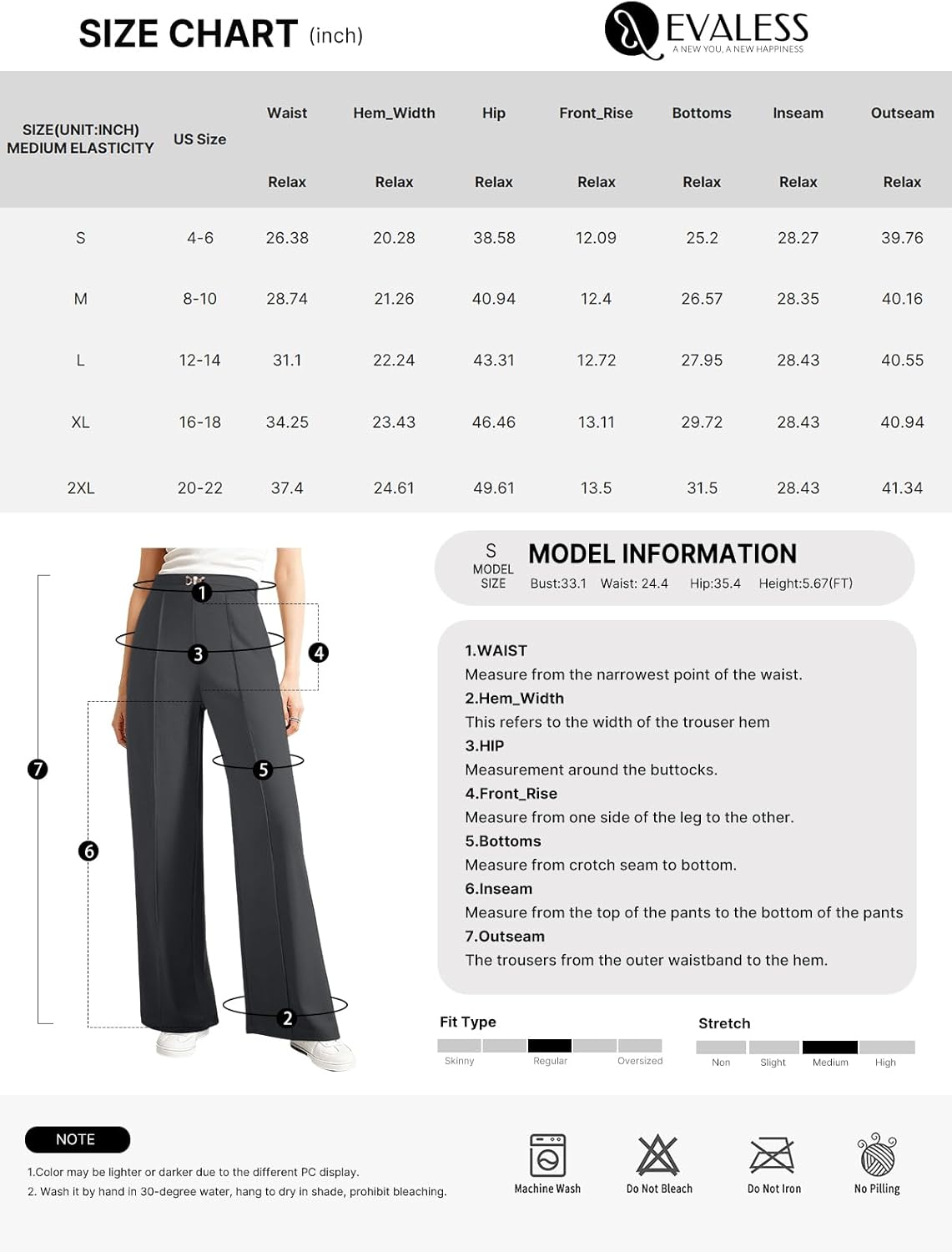 EVAELSS Wide Leg Pants Women Straight Elastic High Waisted Work Slacks Business Casual Pleated Dress Pants Trousers - Image 8