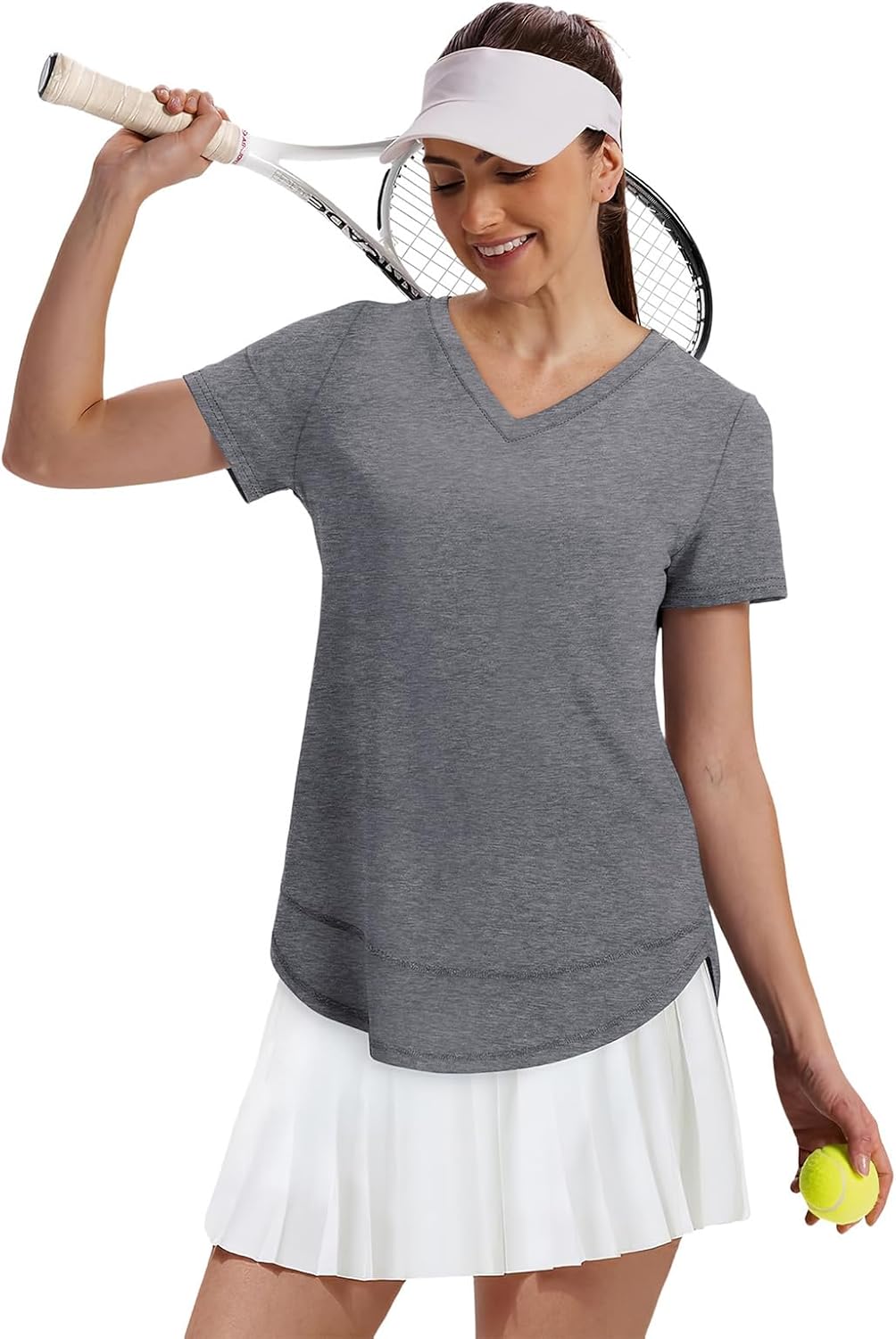 XIEERDUO Womens Workout Tops Short Sleeve Shirts Sun Protection UPF 50+ Quick Dry Outfits for Hiking Running V Neck S-3XL - Image 5