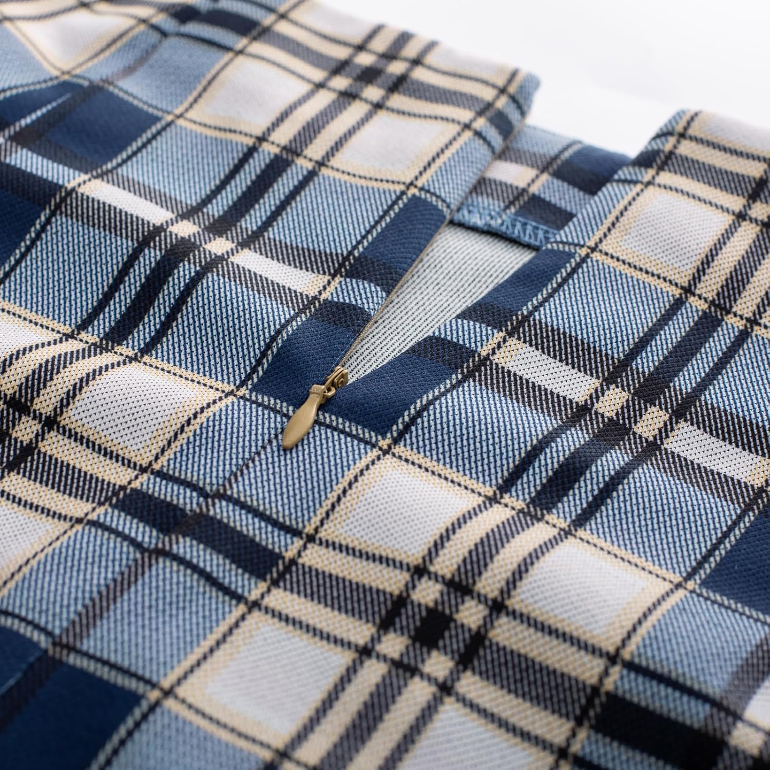 Kate Kasin Womens Knee Length Elastic Waist Stretchy Bodycon Plaid Business Pencil Skirt - Image 5