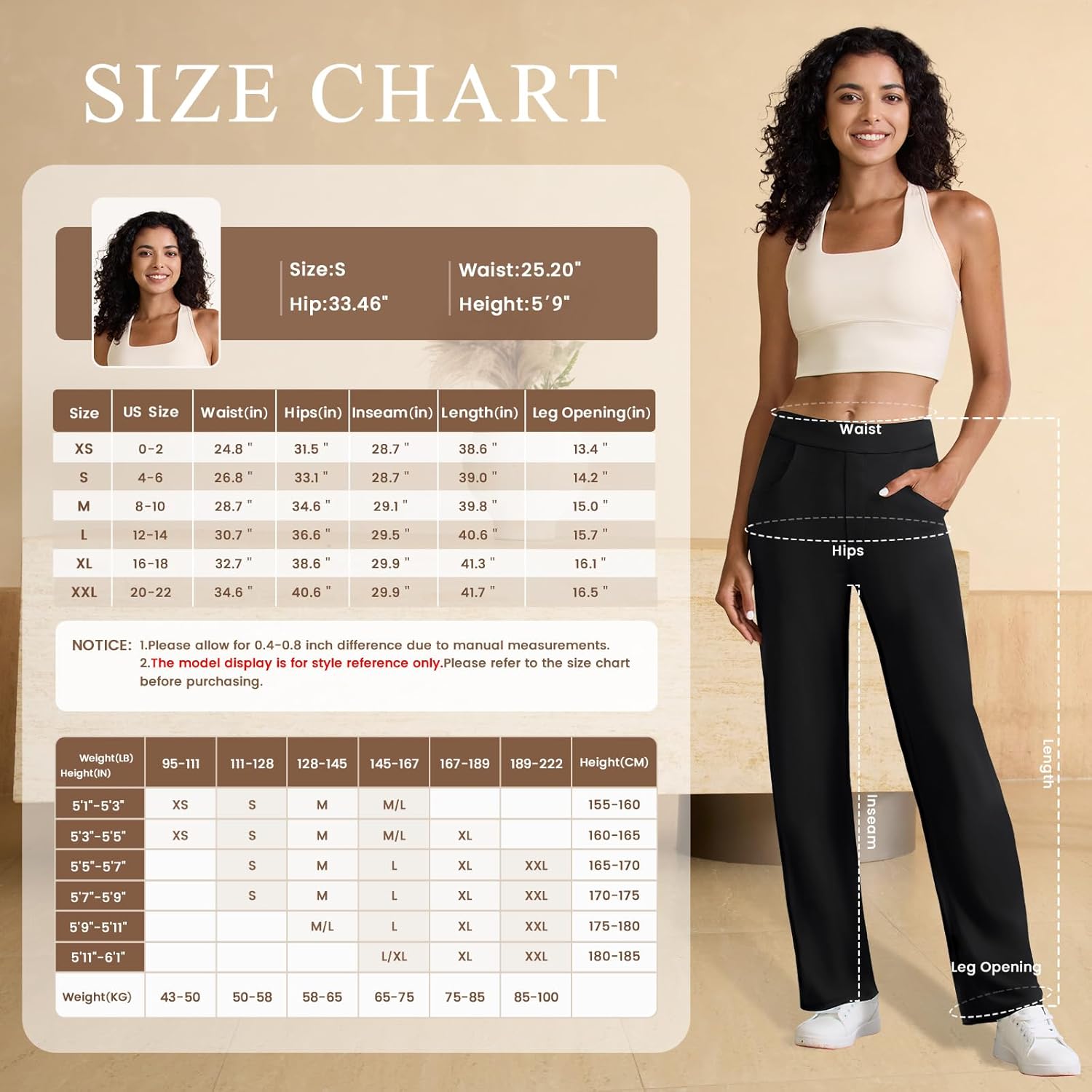 keriffe Women's Stretchy Yoga Dress Pants High Waisted Straight Leg Casual Work Business Office Slacks 4 Pockets - Image 6