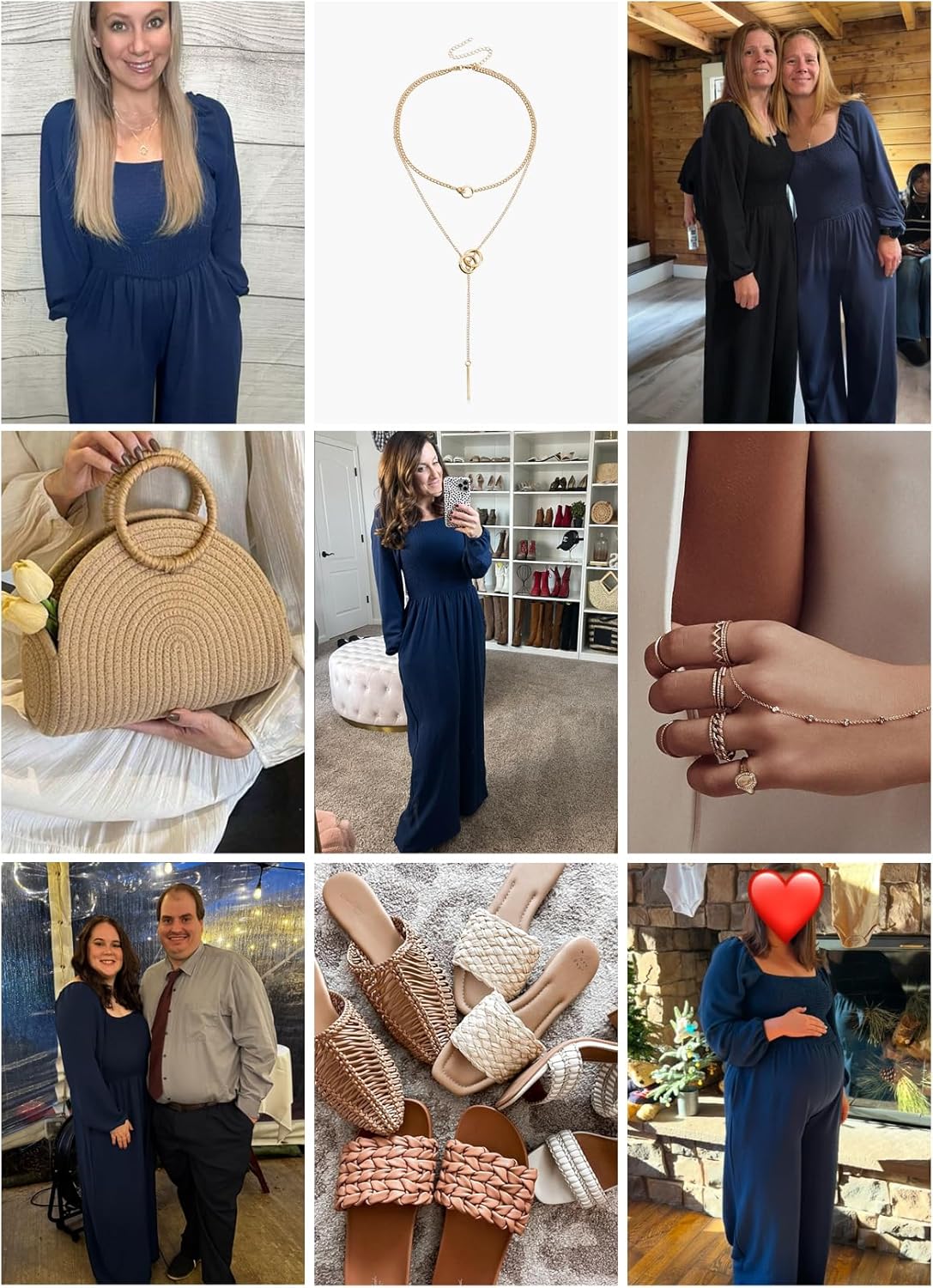 Happy Sailed Women's Long Sleeve Jumpsuits Loose Fit Overalls Square Neck Pockets High Waisted Wide Leg Pants Rompers - Image 7