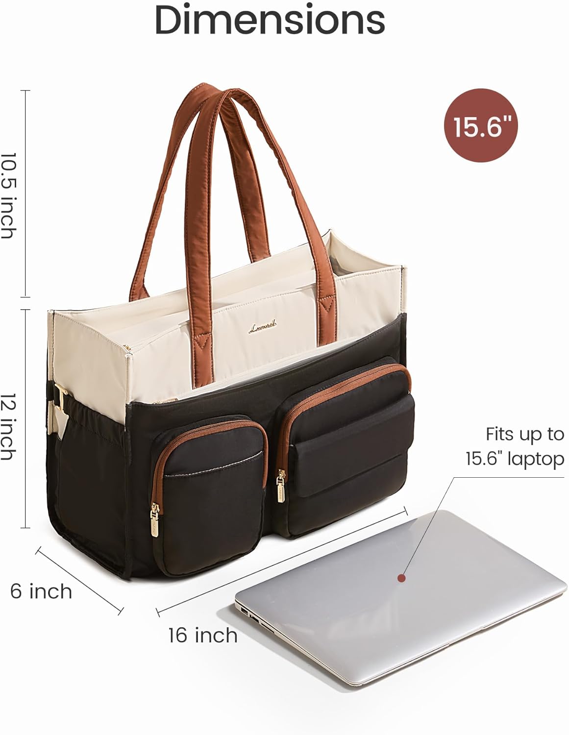 LOVEVOOK Teacher Tote Bag for Women,Multi-pocket Laptop Bag with Large Cup Holder,Nurse Bags Work Travel Computer Handbag - Image 8