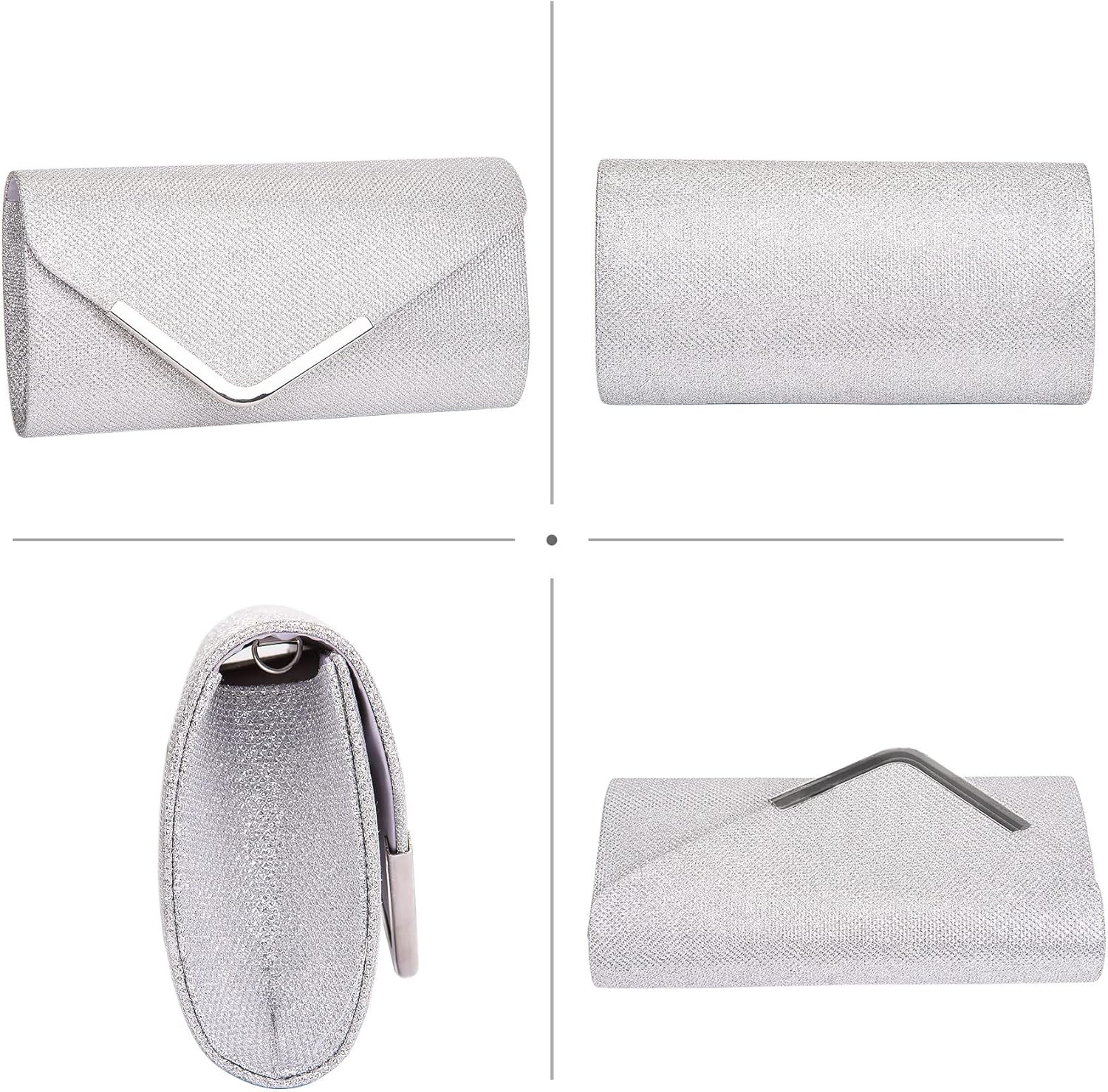 Larcenciel Clutch Purses for Women, Shiny Sequin Envelope Clutch Evening Bag with Chain, Fashion Sparkly Party Prom Purse - Image 4