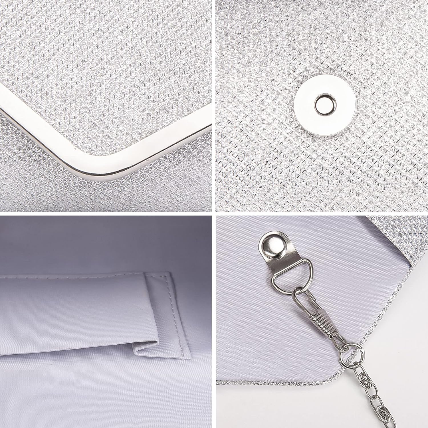 Larcenciel Clutch Purses for Women, Shiny Sequin Envelope Clutch Evening Bag with Chain, Fashion Sparkly Party Prom Purse - Image 6