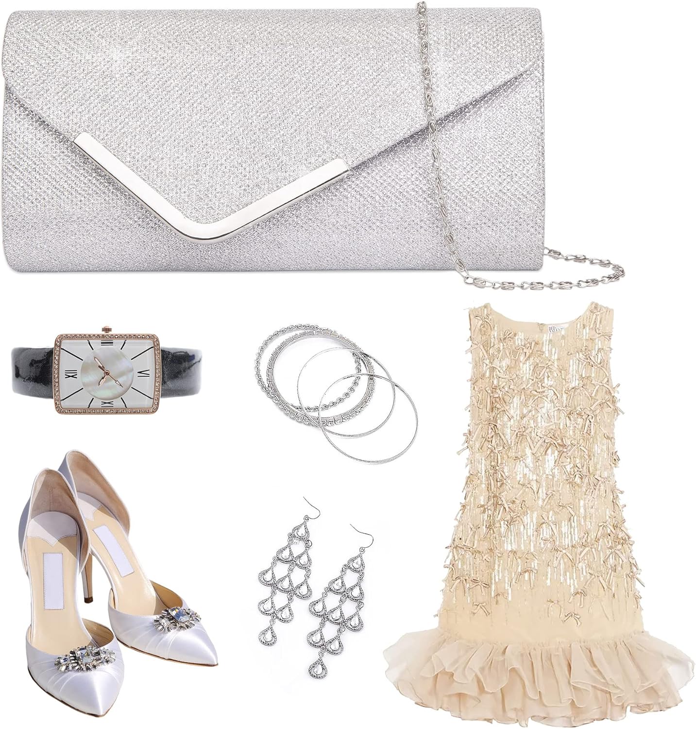 Larcenciel Clutch Purses for Women, Shiny Sequin Envelope Clutch Evening Bag with Chain, Fashion Sparkly Party Prom Purse - Image 8