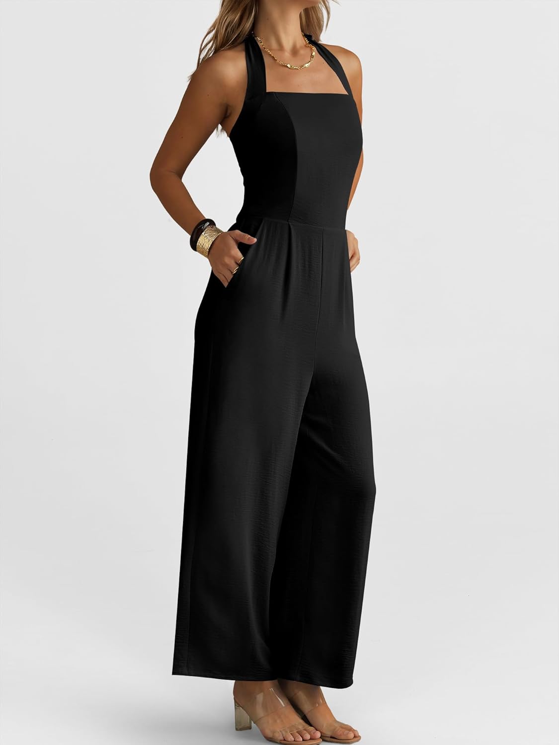 ANRABESS One Piece Jumpsuits for Women Summer Off Shoulder Halter Wide Leg Dressy Casual Rmpers 2026 Spring Outfits - Image 4