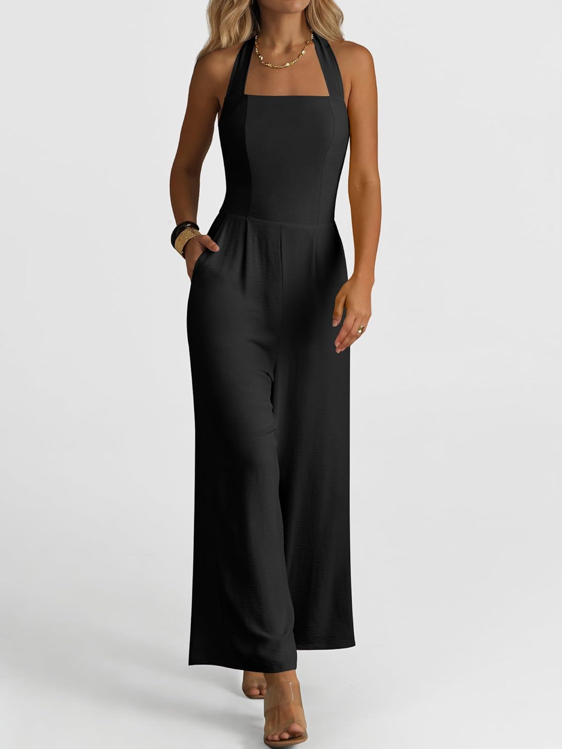 ANRABESS One Piece Jumpsuits for Women Summer Off Shoulder Halter Wide Leg Dressy Casual Rmpers 2026 Spring Outfits - Image 6