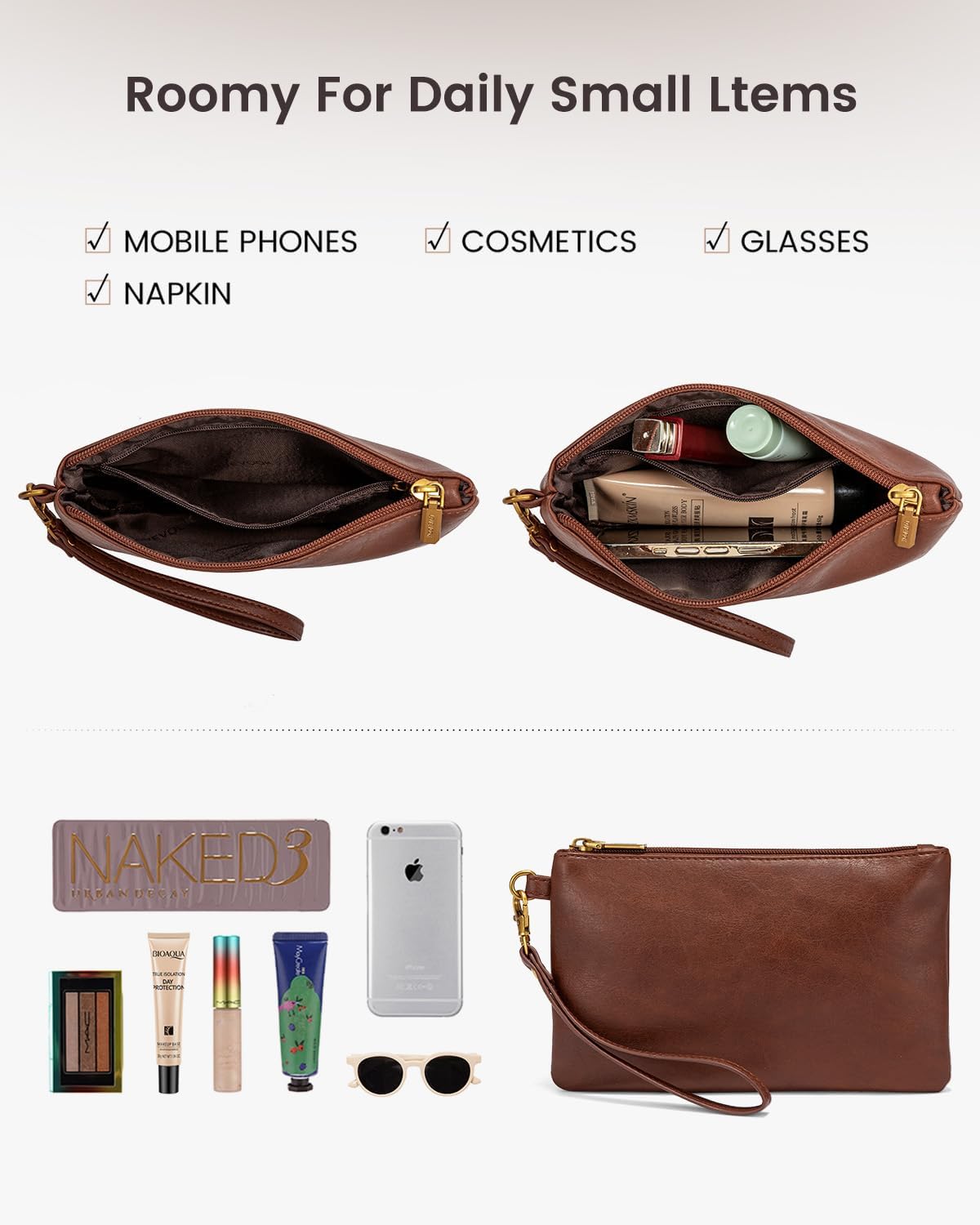 LOVEVOOK Laptop Tote Bag for Women, Vintage Leather Work Bag With Cup Holder, Waterproof Computer Purse, Professional Briefcase Office Shoulder Handbag, 15.6 Inch, Brown - Image 8