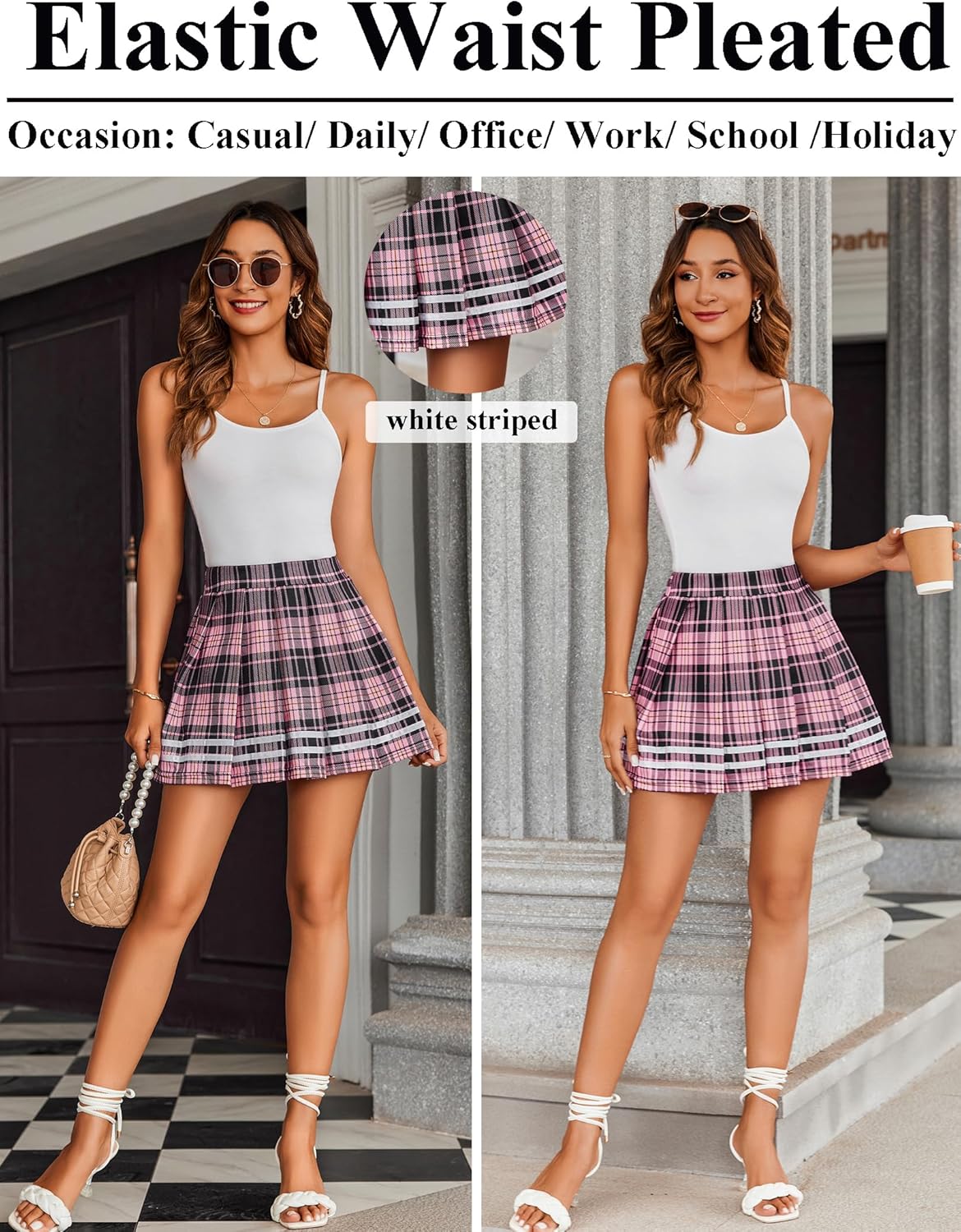 Avidlove Womens Pleated Skirt School Uniform Skirt Mini Skirt Pleated Cheer Skirt - Image 6