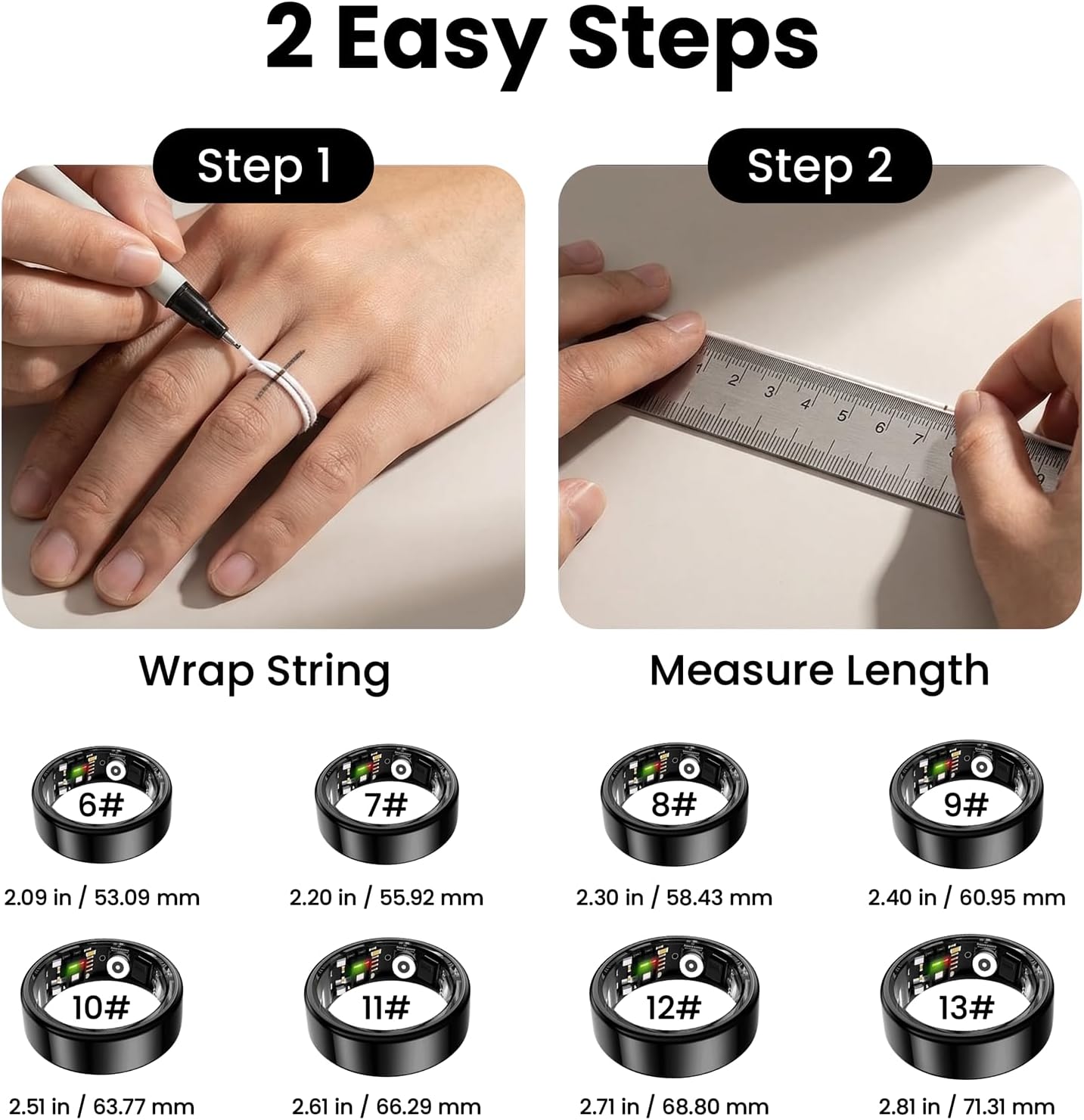 Smart Ring for Women&Men-Activity/Sleep/Heart Rate/HRV/Stress/Women's Health Tracker-IP68 Waterproof/Wearable-No Subscription Fee Required-Compatible with iPhone &Android - Image 4