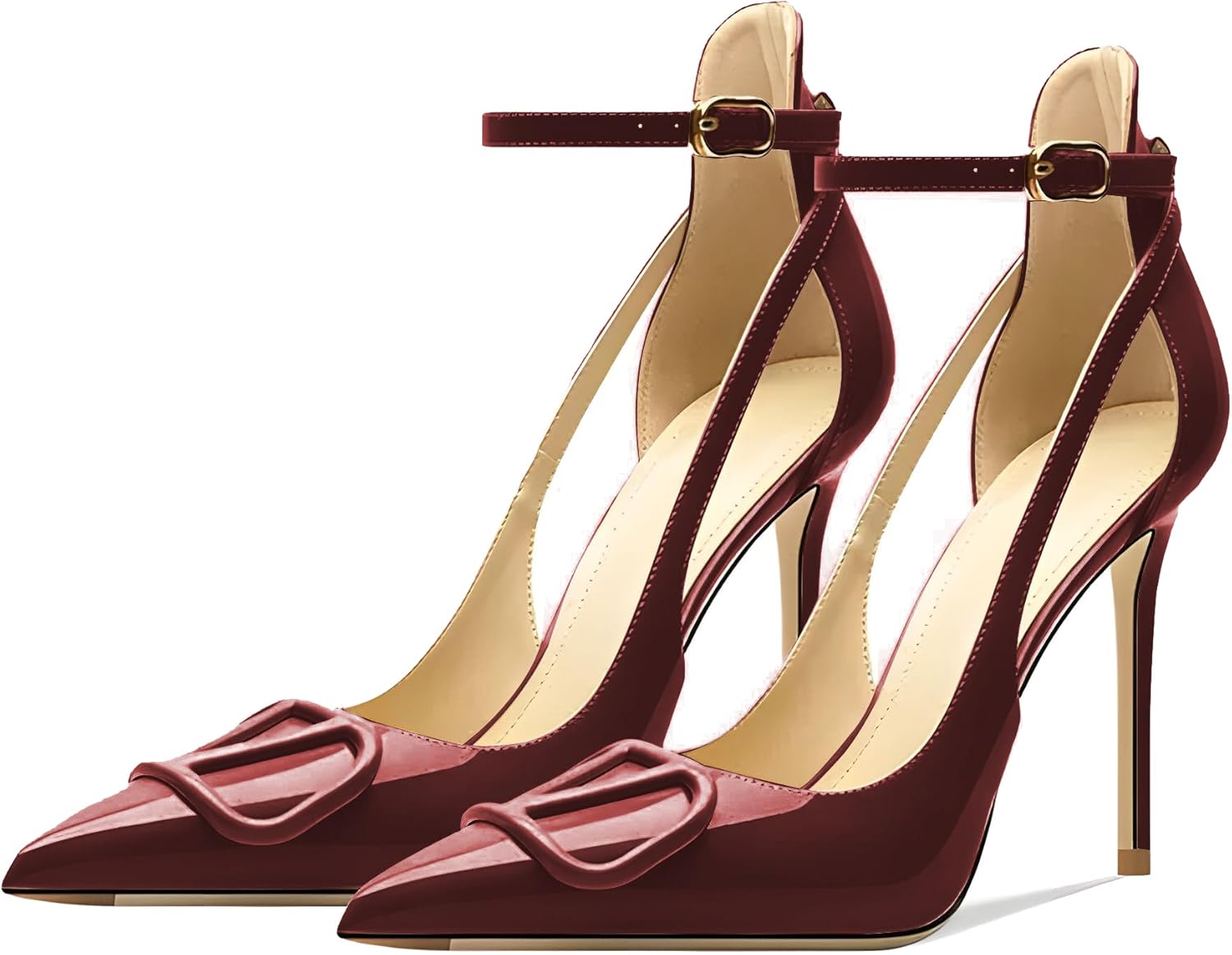 Women's Pointed-Toe Bag-Toe Strappy High-Heeled Shoes Sexy Stiletto Pumps - Image 5