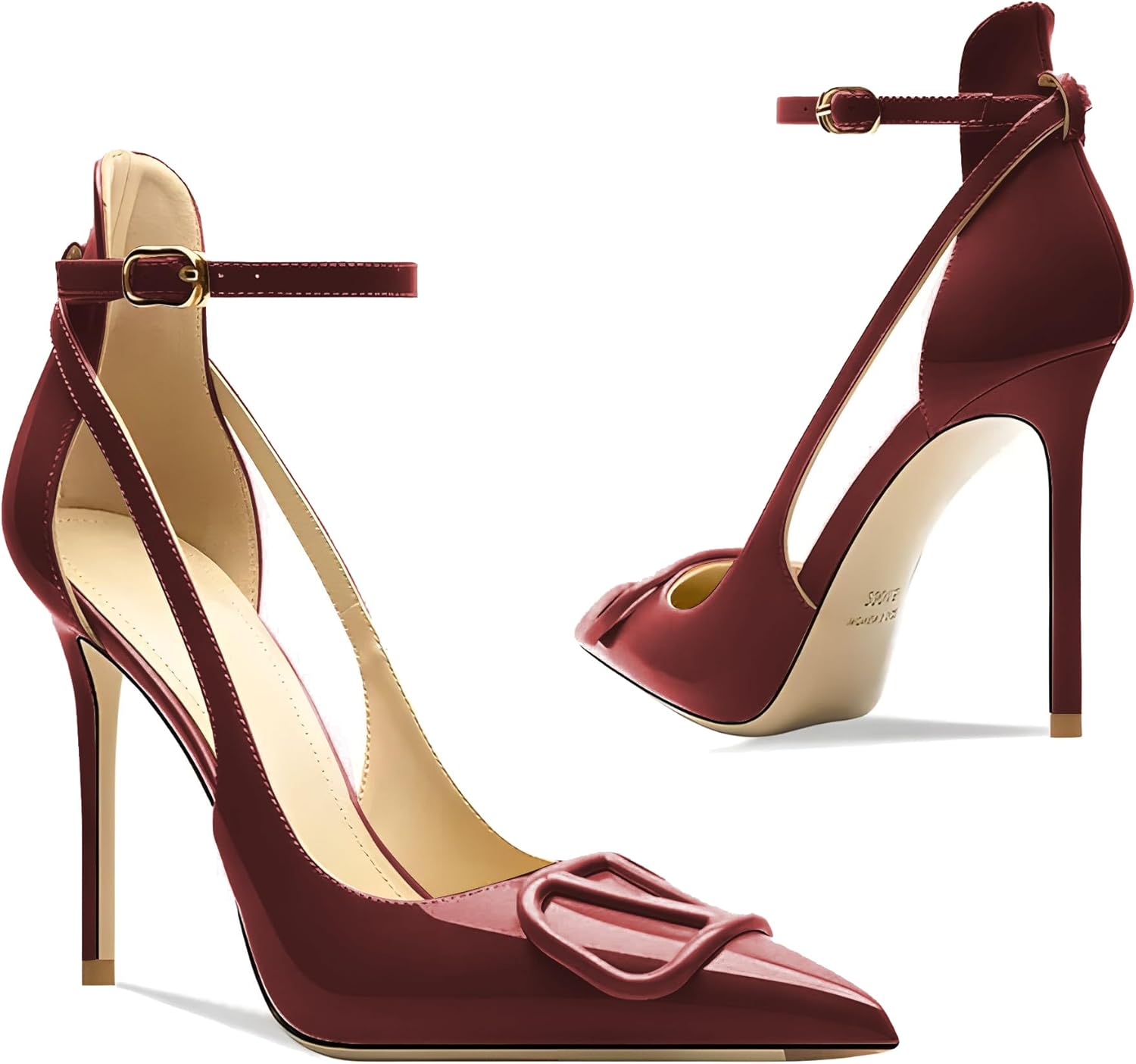 Women's Pointed-Toe Bag-Toe Strappy High-Heeled Shoes Sexy Stiletto Pumps - Image 6