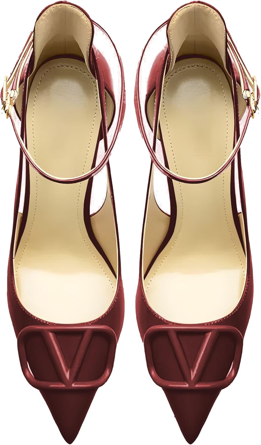 Women's Pointed-Toe Bag-Toe Strappy High-Heeled Shoes Sexy Stiletto Pumps - Image 7