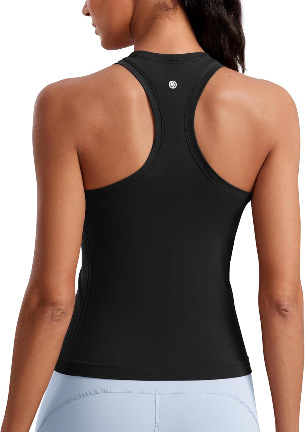 CRZ YOGA Seamless Workout Tank Tops for Women - Athletic Running Gym Sleeveless Shirts Crewneck Racerback Breathable - Image 2
