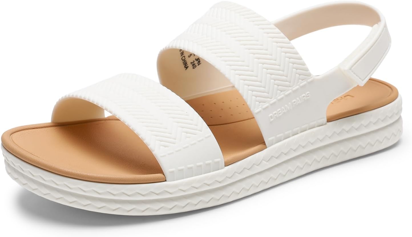 DREAM PAIRS Women Water Sandals Comfortable Flat Beach Platform Dressy Summer Walking Shoes - Image 2