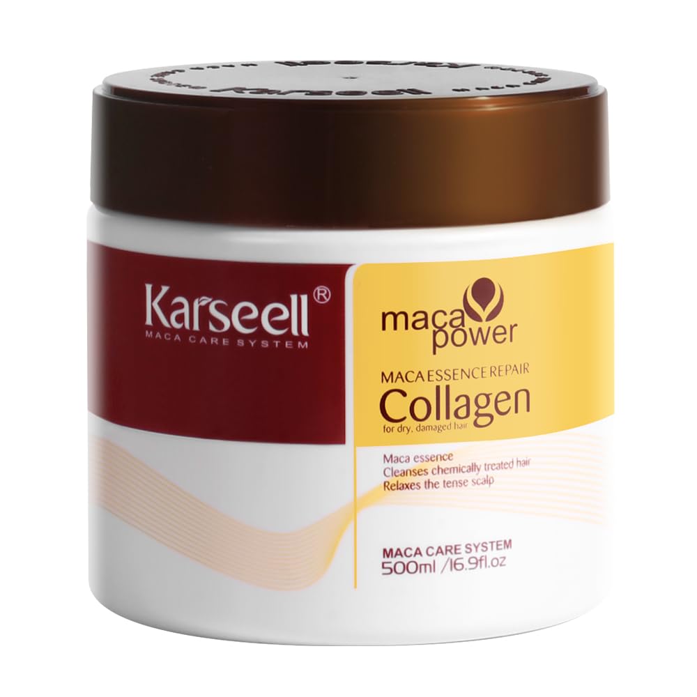 Karseell Collagen Hair Treatment Deep Repair Conditioning Argan Oil Collagen Hair Mask Essence for Dry Damaged Hair All Hair Types 16.90 oz 500ml - Image 2
