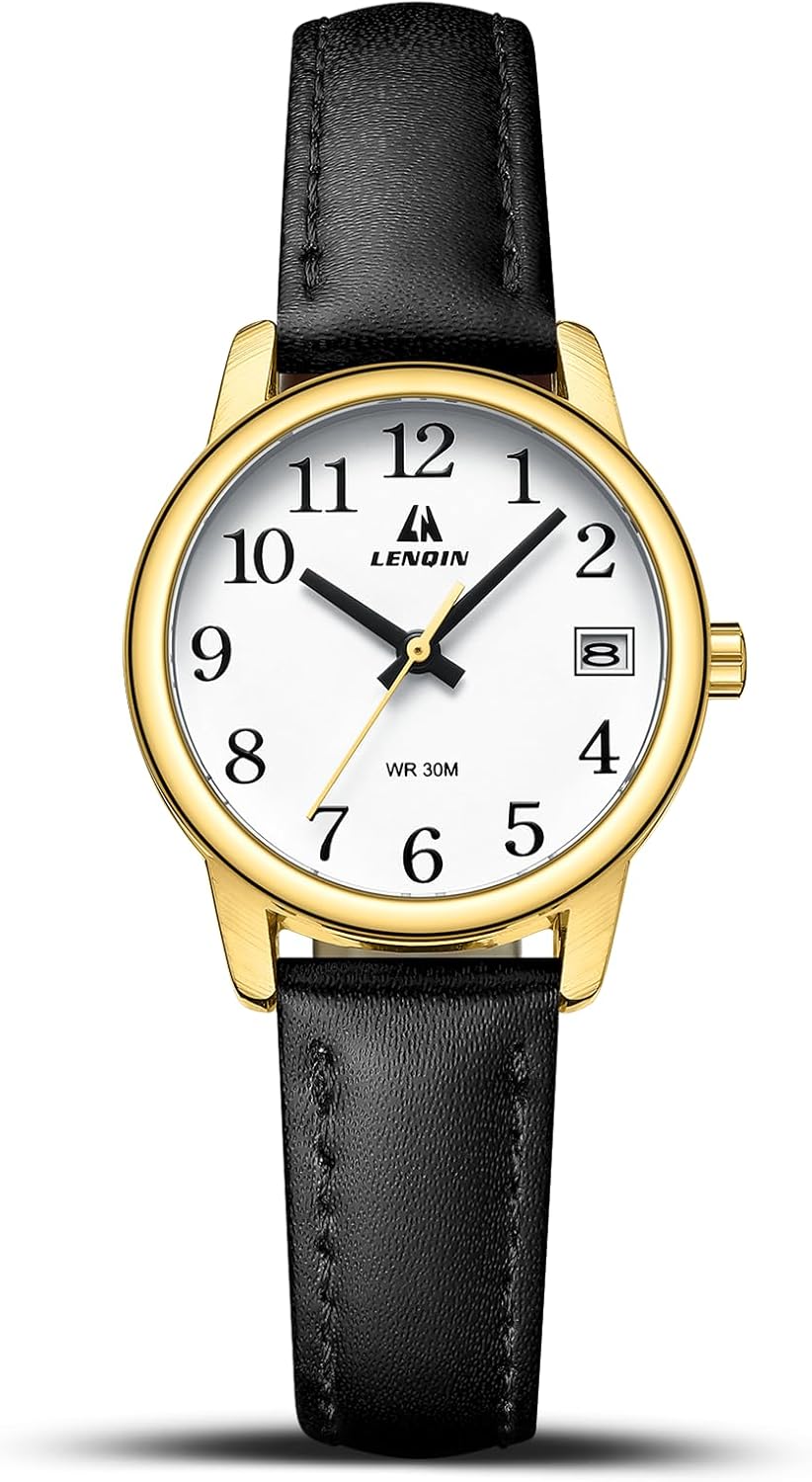 LN LENQIN Womens Watch Analog Quartz Waterproof Ladies Watches for Women Easy Read Women's Wrist Watches with Leather Strap Luminous Dial - Image 2