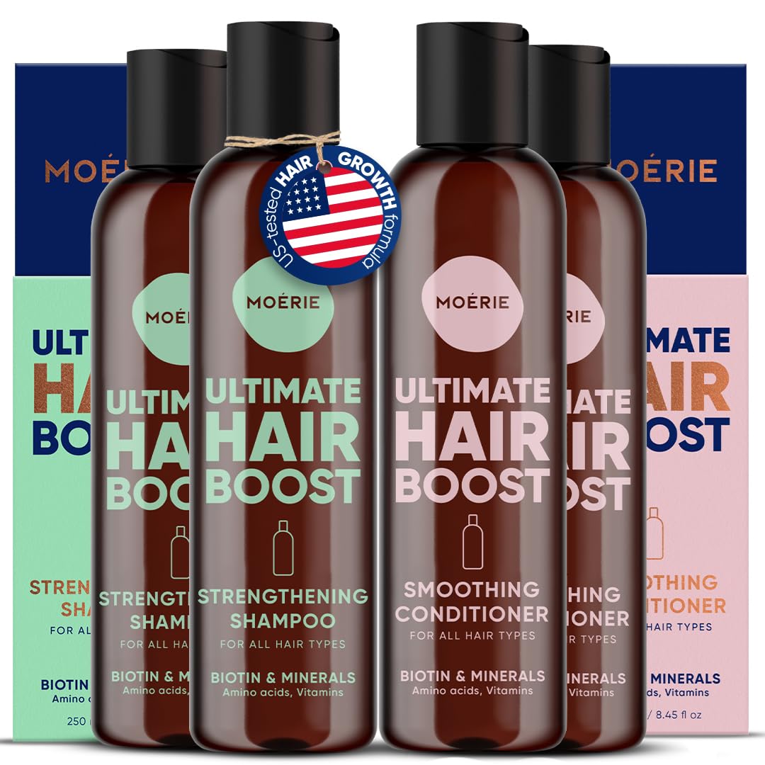 Moerie Hair Growth Shampoo and Conditioner for Men and Women, Hair Loss Solution with Biotin and Rosemary, Thickening Shampoo and Conditioner for Thinning Hair – Ultimate Hair Boost, Double Set - Image 2