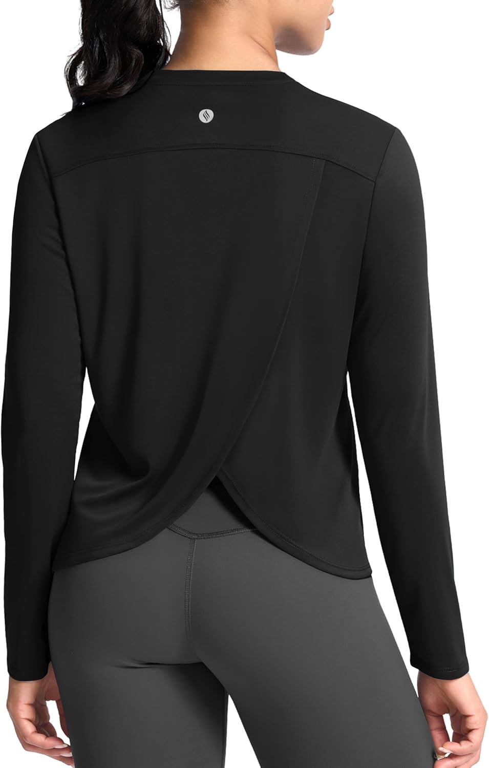 SANTINY Women's Lightweight Long Sleeve Workout Tops Split Back Gym Running Hiking Athletic Shirt Quick Dry UPF 50+ Sun Shirt - Image 2