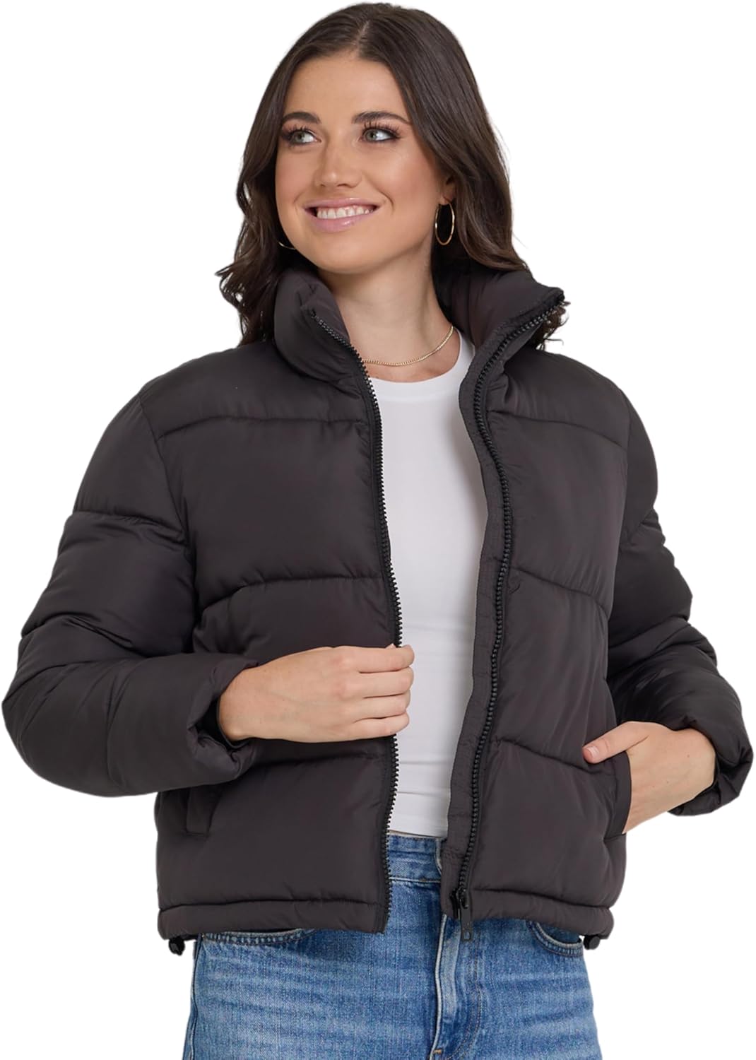 Steve Madden Cropped Puffer Jacket, Warm Winter Coats for Women, Trendy Cute Winter Jackets for Women - Image 2