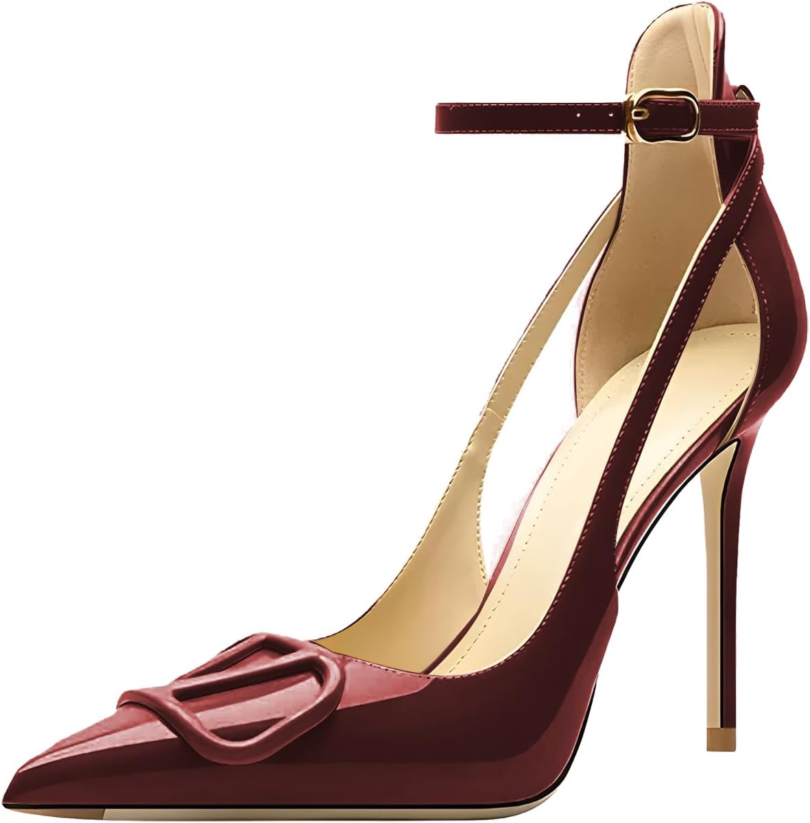Women's Pointed-Toe Bag-Toe Strappy High-Heeled Shoes Sexy Stiletto Pumps - Image 2