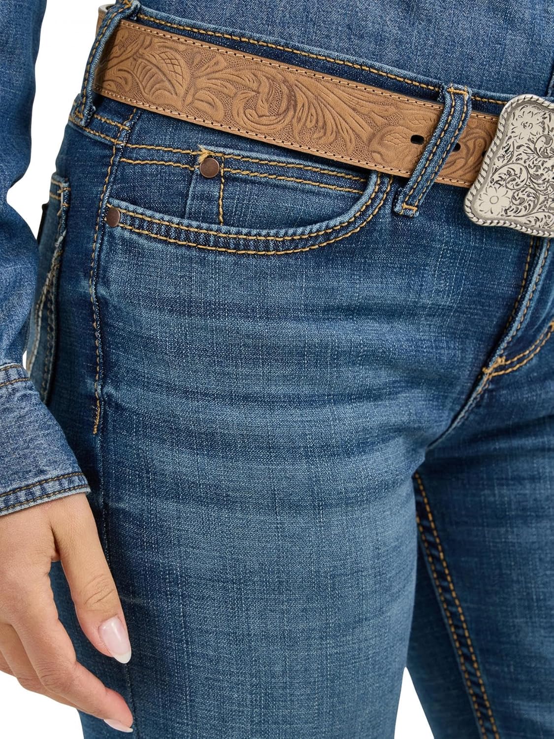 Wrangler Women's Cash Mid Rise Vented Hem Ultimate Riding Jean - Image 5