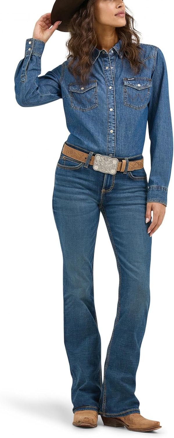 Wrangler Women's Cash Mid Rise Vented Hem Ultimate Riding Jean - Image 7