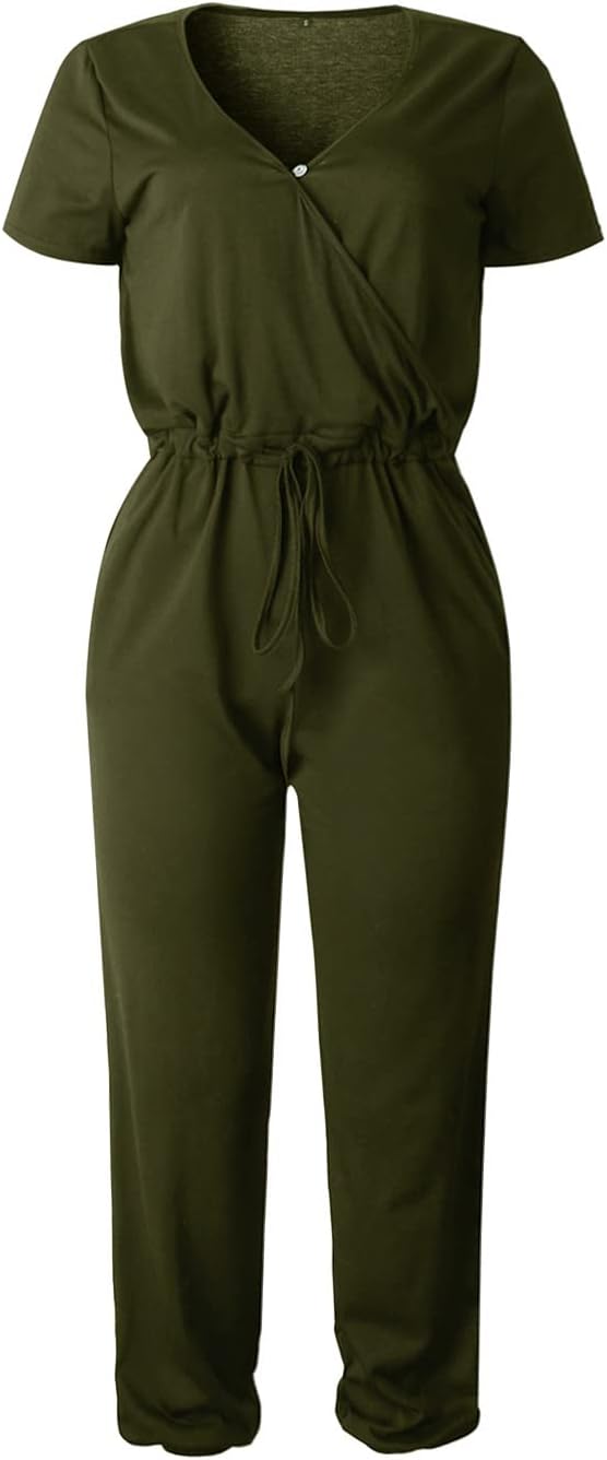 PRETTYGARDEN Jumpsuits for Women 2026 Spring Summer Casual Dressy Short Sleeve Romper Airport Vacation Travel Outfits - Image 5