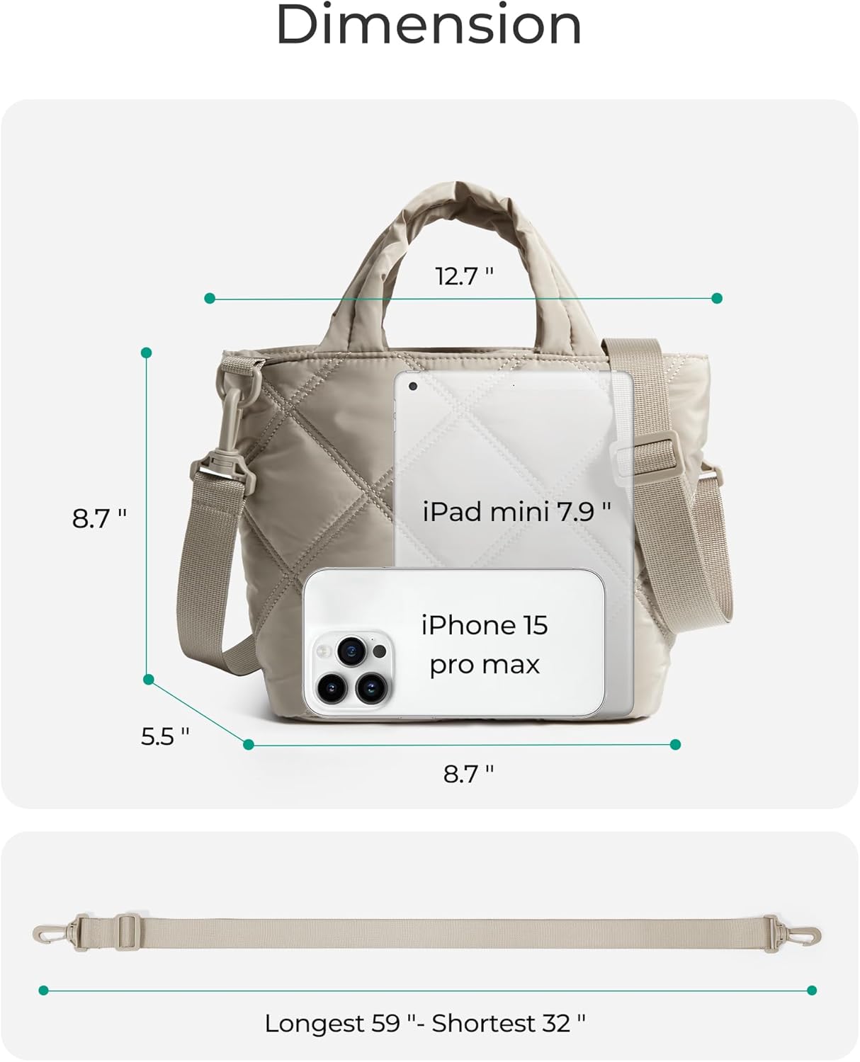 BAGSMART Crossbody Bags for Women, Small Crossbody Bag Cross Body Purse Mini Tote Travel Purse Shoulder Handbags Wallet - Image 4