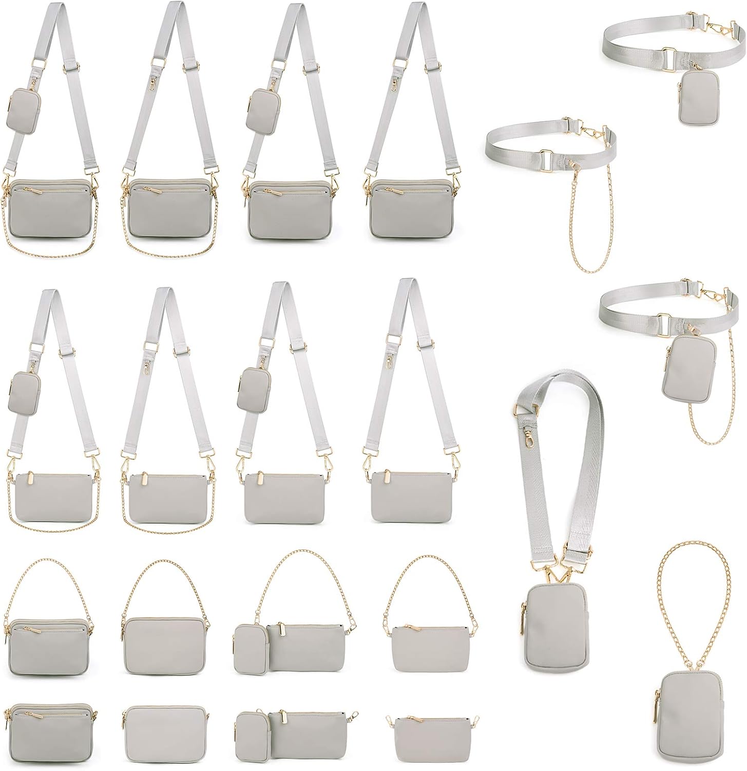 UTO Small Crossbody Bags for Women 3 in 1 Trendy Belt Purse Fashion Designer Mini Cute Sling Fanny Chest Pack - Image 8