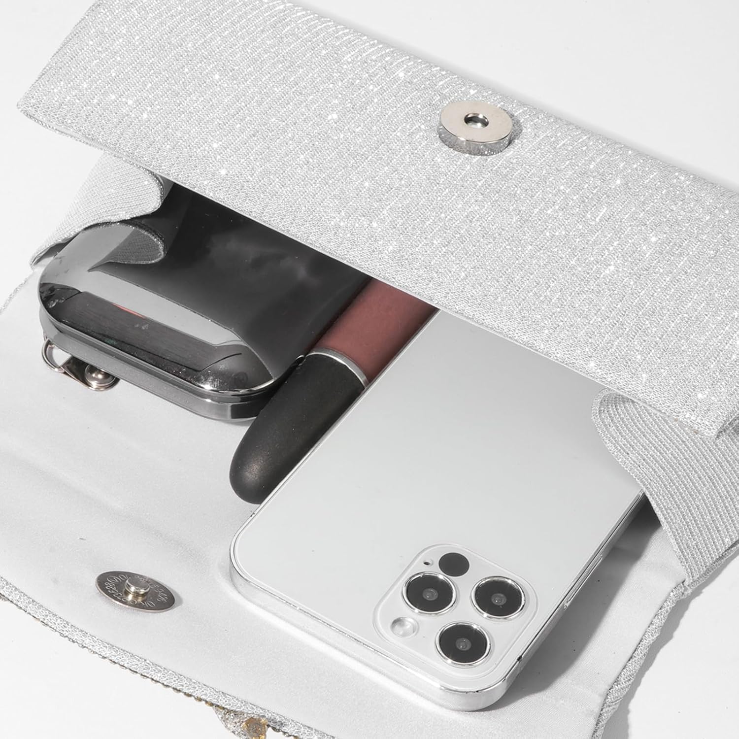 JIAN YA NA Elegant Bow Evening Clutch Purse for Women, Sparkly Glitter Rhinestone Wedding Prom Party Bag, Bridesmaid Cocktail Dressy Handbag for Bride & Special Occasions - Image 6