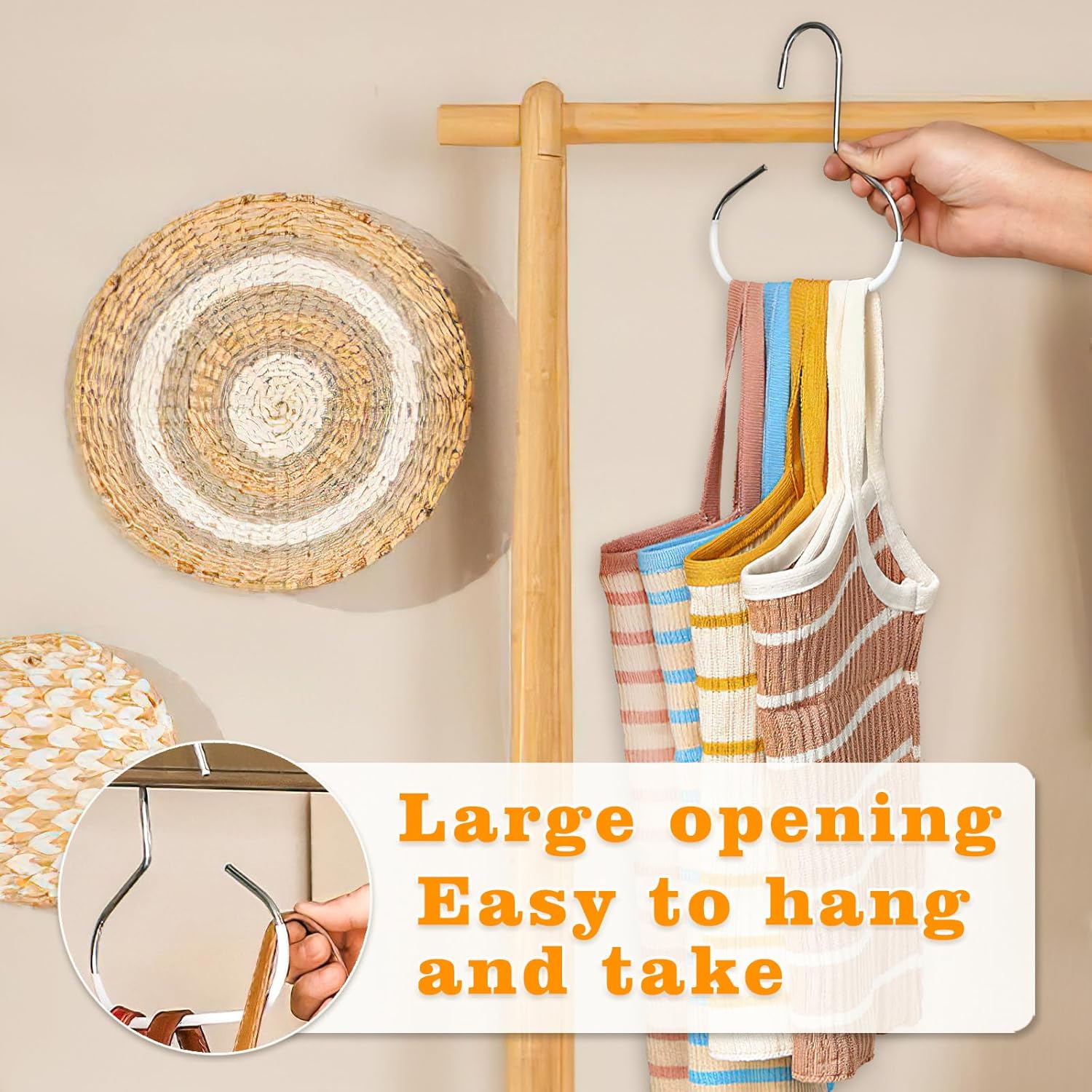 4 Pack Hat Organizer for Baseball Caps, Baseball Hanger Holder for Closet, Ball Cap Hat Racks Storage Organizer for Caps Beanie Belt Tie Purse - Image 4