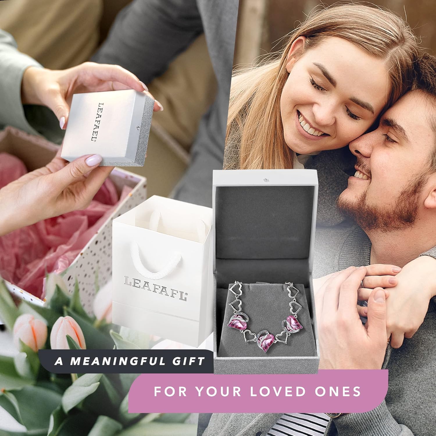 Leafael Infinity Love Heart Link Bracelets, Birthstone or Healing Stone Crystal Bracelet for Women, Silver Tone Jewelry Gifts for Her, 7-inch Chain and 2-inch Extender - Image 7