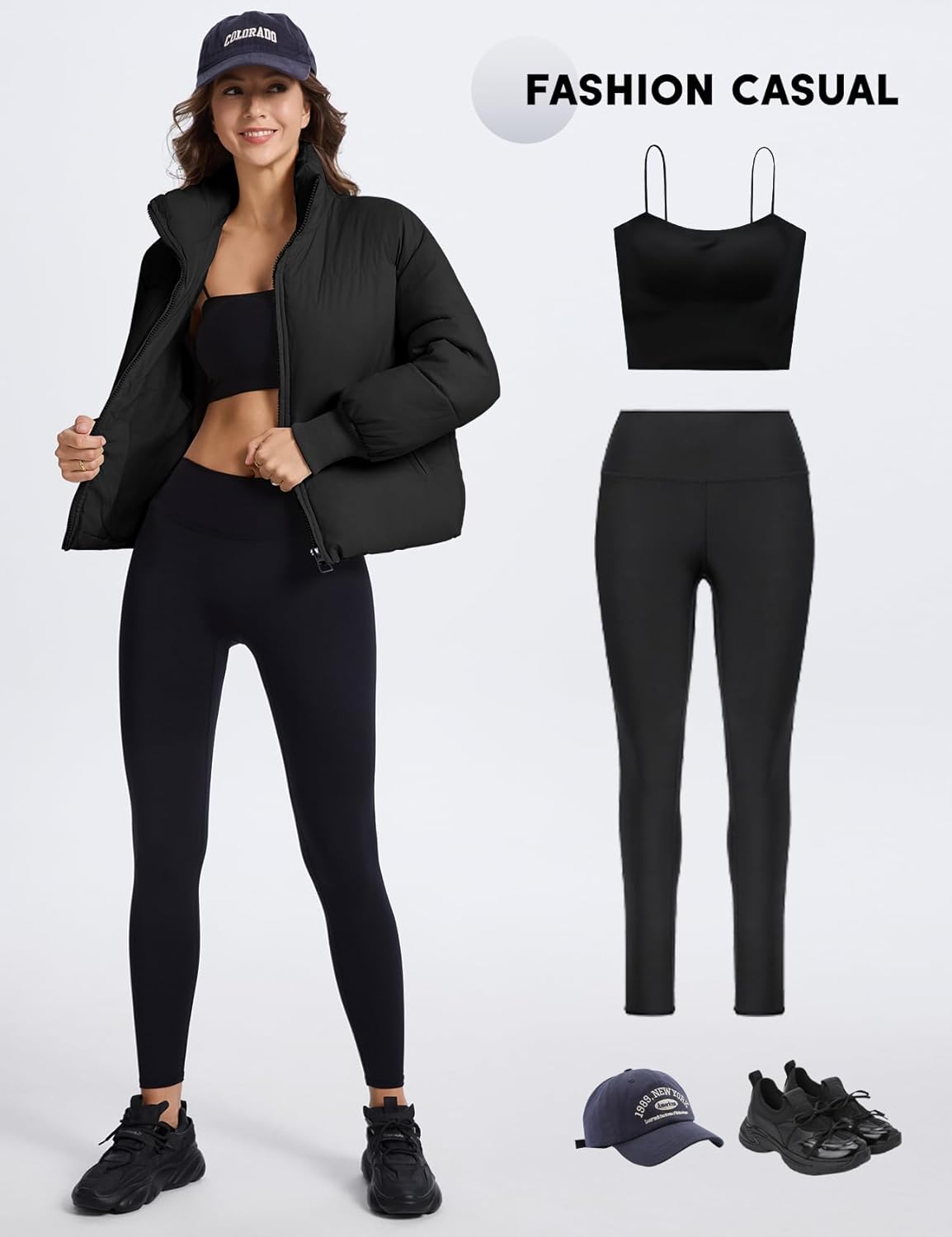 PEHMEA Women's Winter Cropped Puffer Jacket Coat, Warm Short Quilted Jackets Outerwear with Pockets 2026 - Image 7