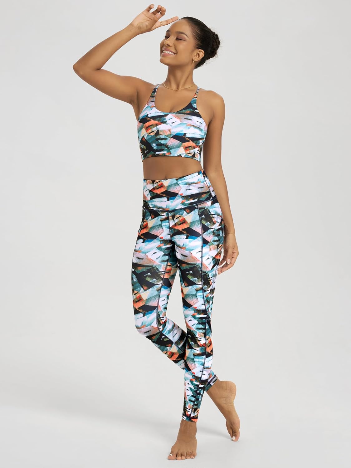 ODODOS Women's High Waisted Yoga Leggings with Pockets, Tummy Control Non See Through Workout Athletic Running Yoga Pants - Image 5