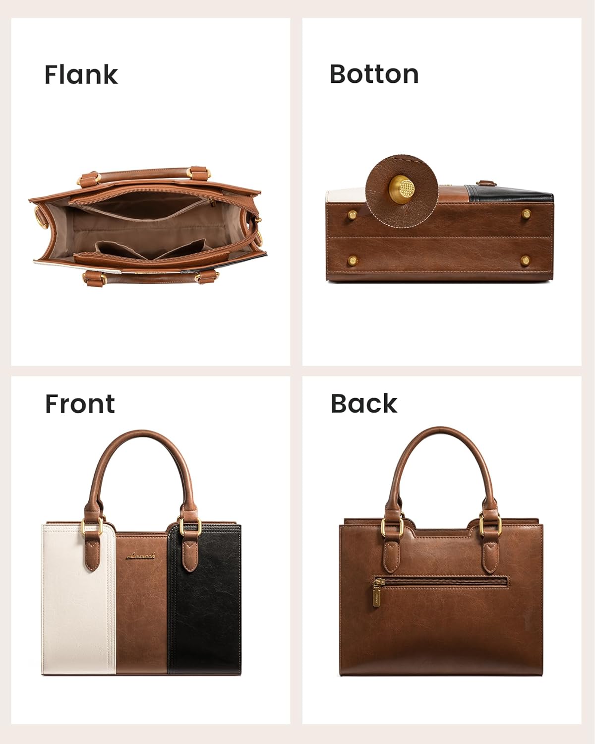 LOVEVOOK Purse for Women, Vintage Leather Shoulder Handbag, Small Ladies Satchel Tote Purse Top Handle Crossbody Bag for Work - Image 5