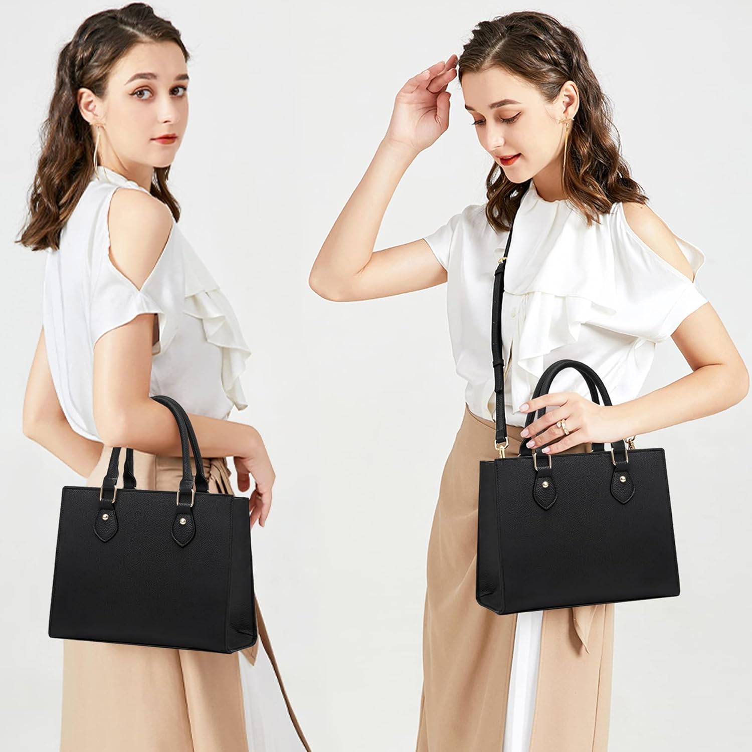 CHICAROUSAL Crossbody Purses and Handbags for Women PU Leather Tote Top Handle Satchel Shoulder Bags - Image 3