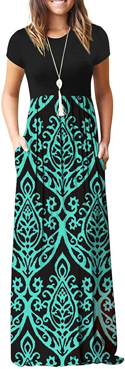 AUSELILY Women's Classic Short Sleeve Loose Plain Casual Long Maxi Dresses for Women 2026 - Image 2