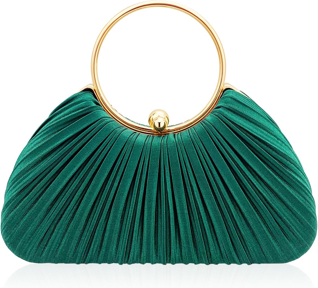 Clutch Purses for Women Pleated Evening Bag–Silk Handbag with Detachable Chain,Luxury Formal Clutch for Prom,Wedding,Dinner - Image 2