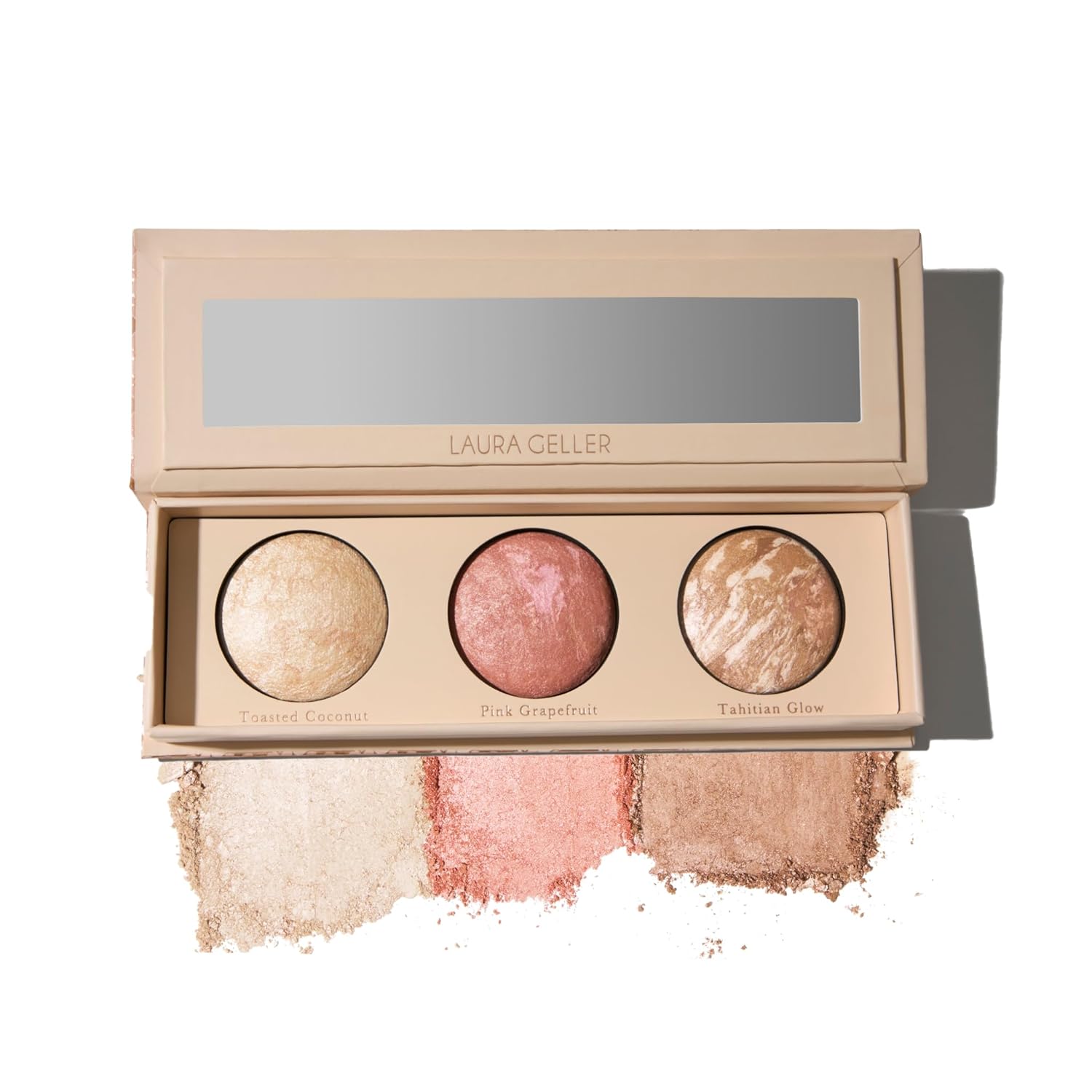 LAURA GELLER NEW YORK Geller's Greatest Lift-n-Glow Baked Trio Palette - Highlighter, Blush, Bronzer - All Skin Tones - Image 2
