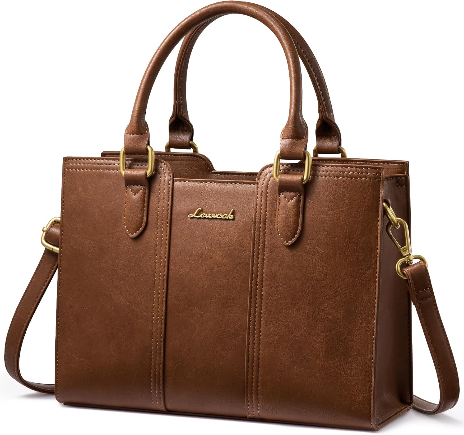 LOVEVOOK Purse for Women, Vintage Leather Shoulder Handbag, Small Ladies Satchel Tote Purse Top Handle Crossbody Bag for Work - Image 2