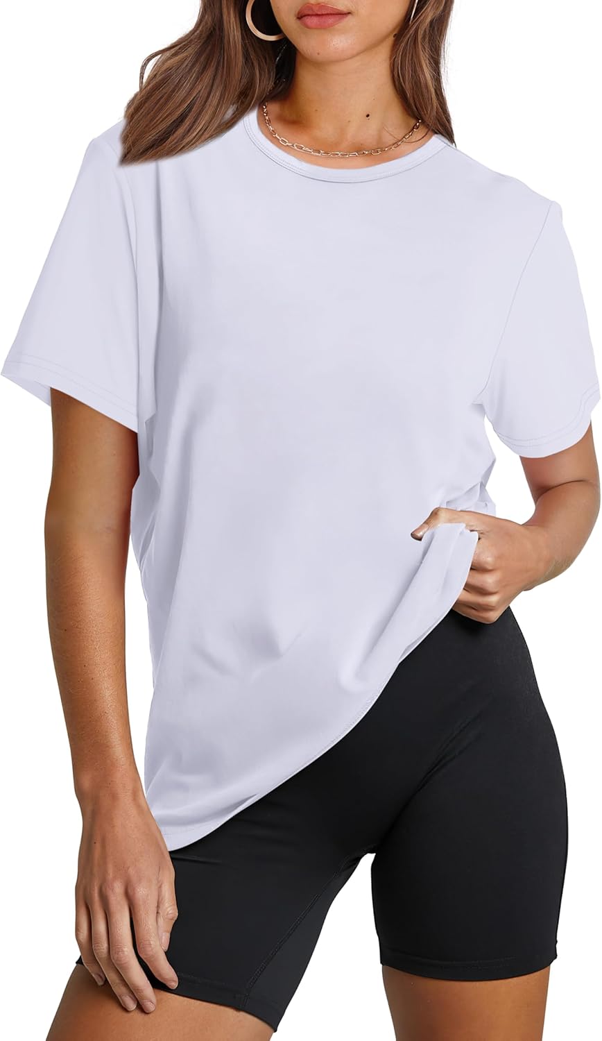 OFEEFAN Workout Tops for Women UPF 50+ Breathable Quick Dry Loose Fit T Shirt Outdoor Yoga Running Hiking Gym Tee Top - Image 2